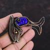 Faceted Blue Sapphire Pendant Copper Wire Wrapped Pendant Handmade Fish Pendant Copper Wire Wrap Jewelry Gemstone Pendant Anniversary Gifts