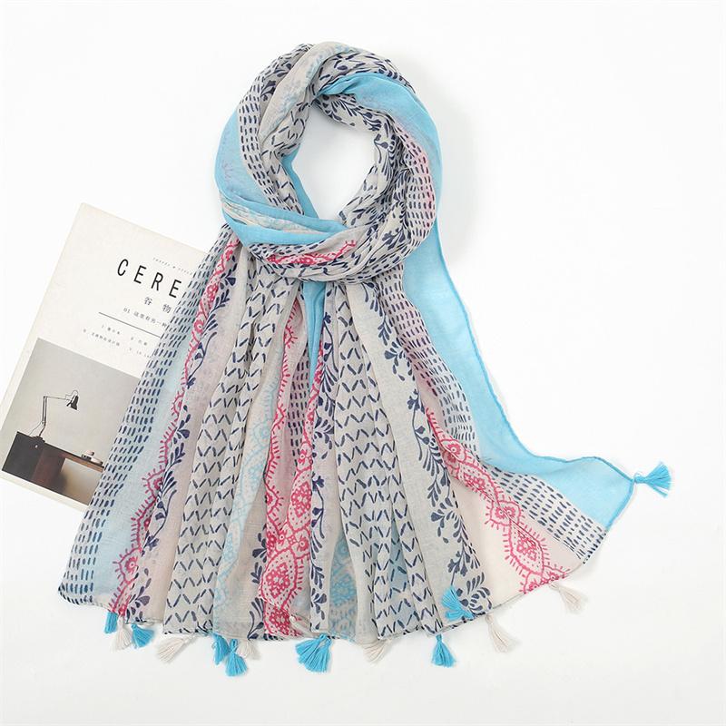 Fashion Thin Tassel Viscose Shawl Scarf for Women Luxury Design Neckerchief Wrap Pashmina Muslim Hijab Echarpes 180*90Cm