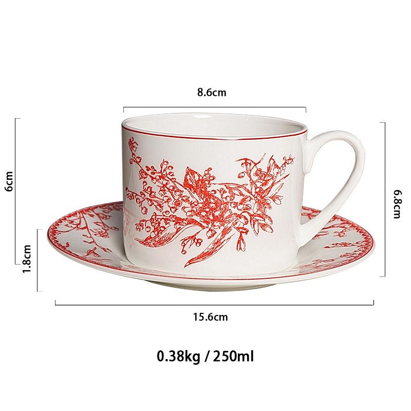 8 inch / 10inch Lily of The Valley Plates Dinner Steak Cake Dish Dessert Plates Coffee Cup and Saucer Tableware Set