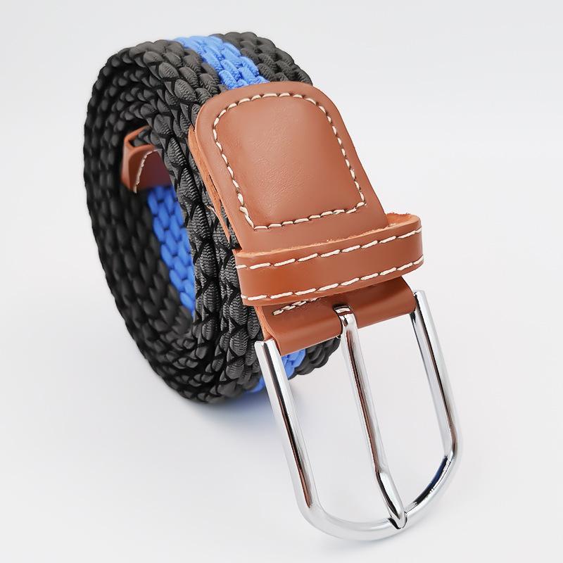 Elastic Elastic Braided Belt Student Canvas Needle Buckle Versatile Belt for Men and Women