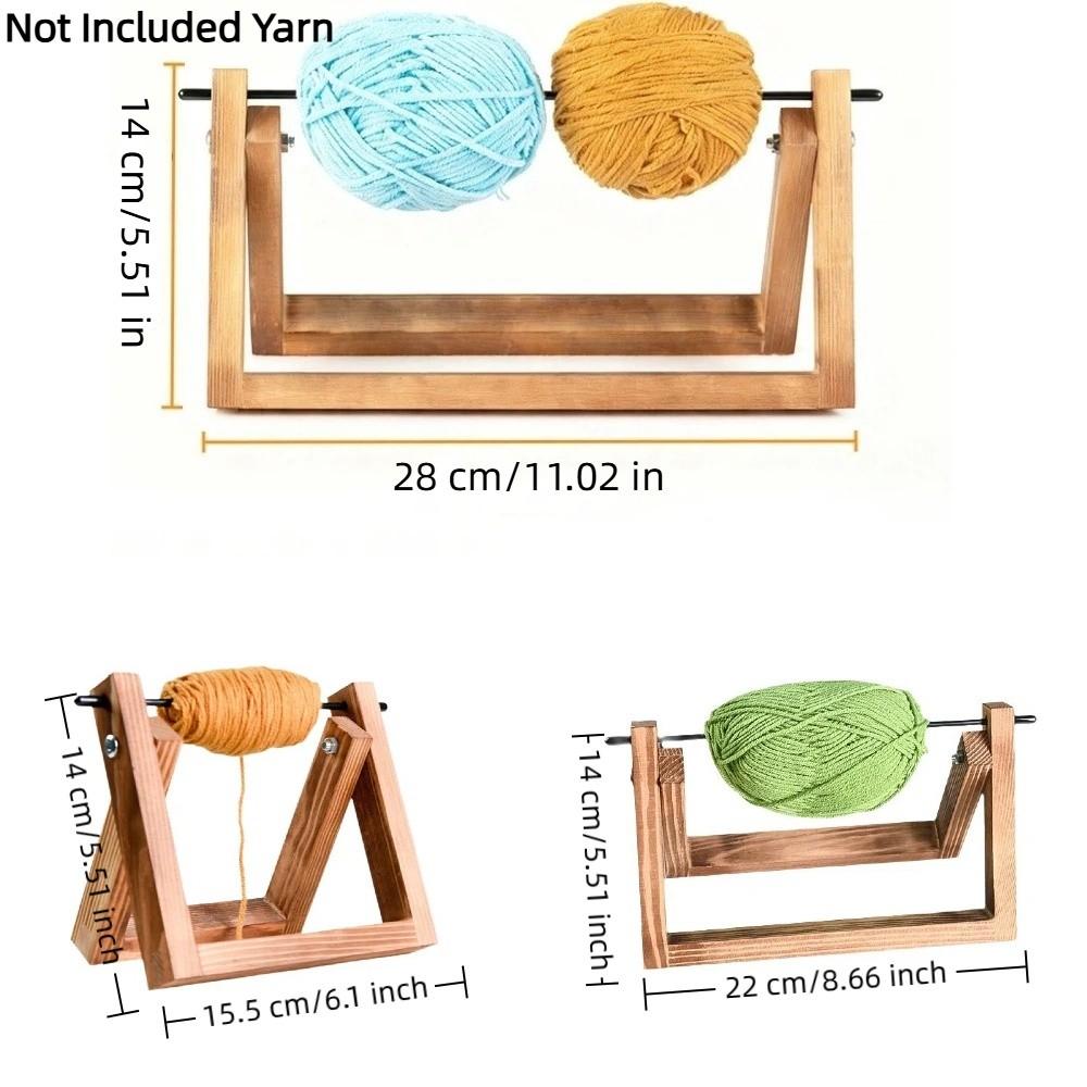 Rotating Wool Storage Rack Detachable Frame Handmade Yarn Spool Organizer Wooden Wire Winding Rack Tailoring Supplies