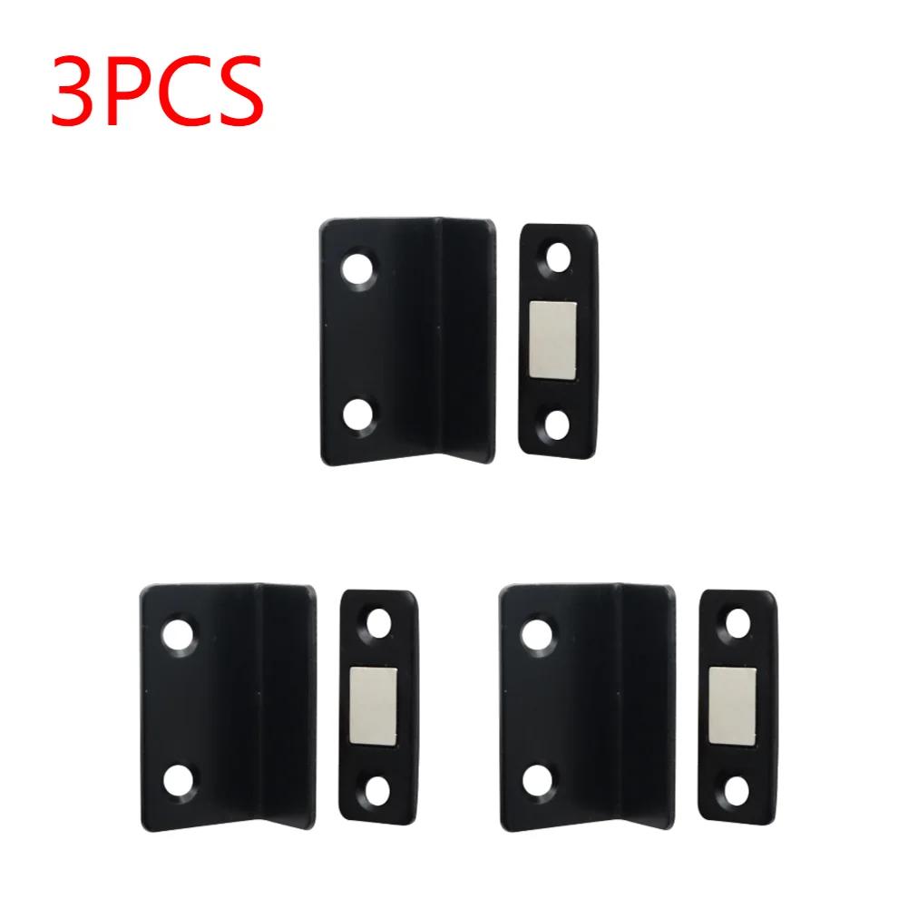 Strong Magnetic Cabinet Catches Punch Free L-Shaped Sliding Door Stop Ultra Thin Invisible Anti Collision Furniture Hardware
