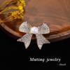 Korean Style High-End Diamond Alloy Bow Brooch | Versatile Hollow Design for Clothing Accessory