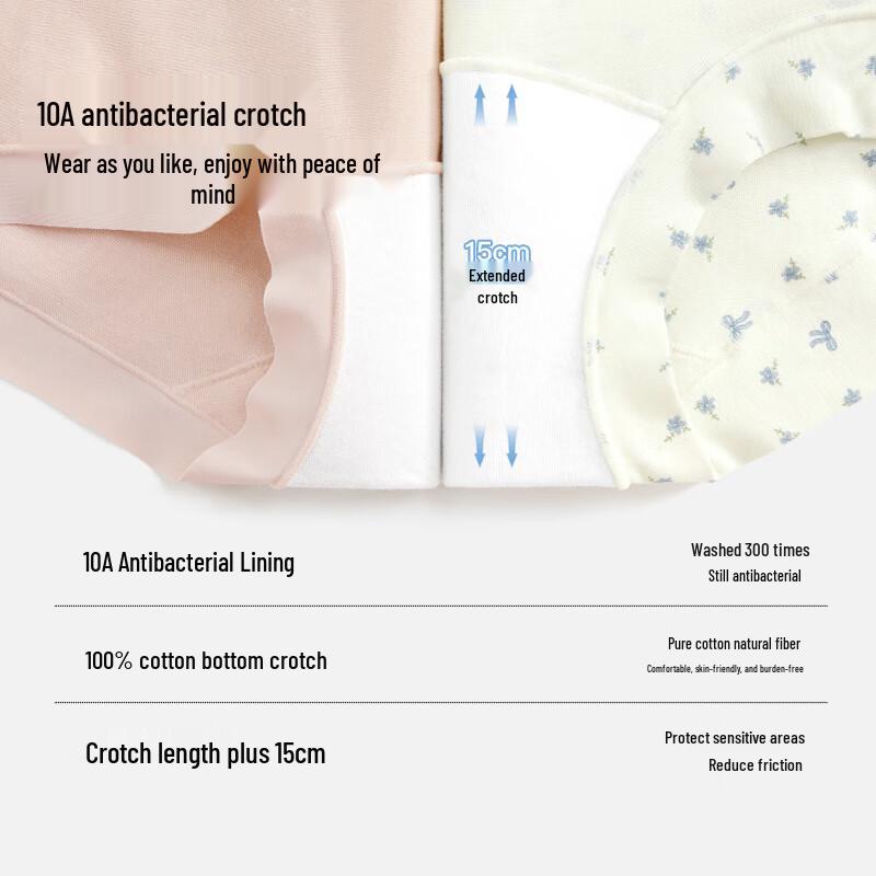 SecretWorld Women's Seamless Antibacterial Cotton Boxer Briefs