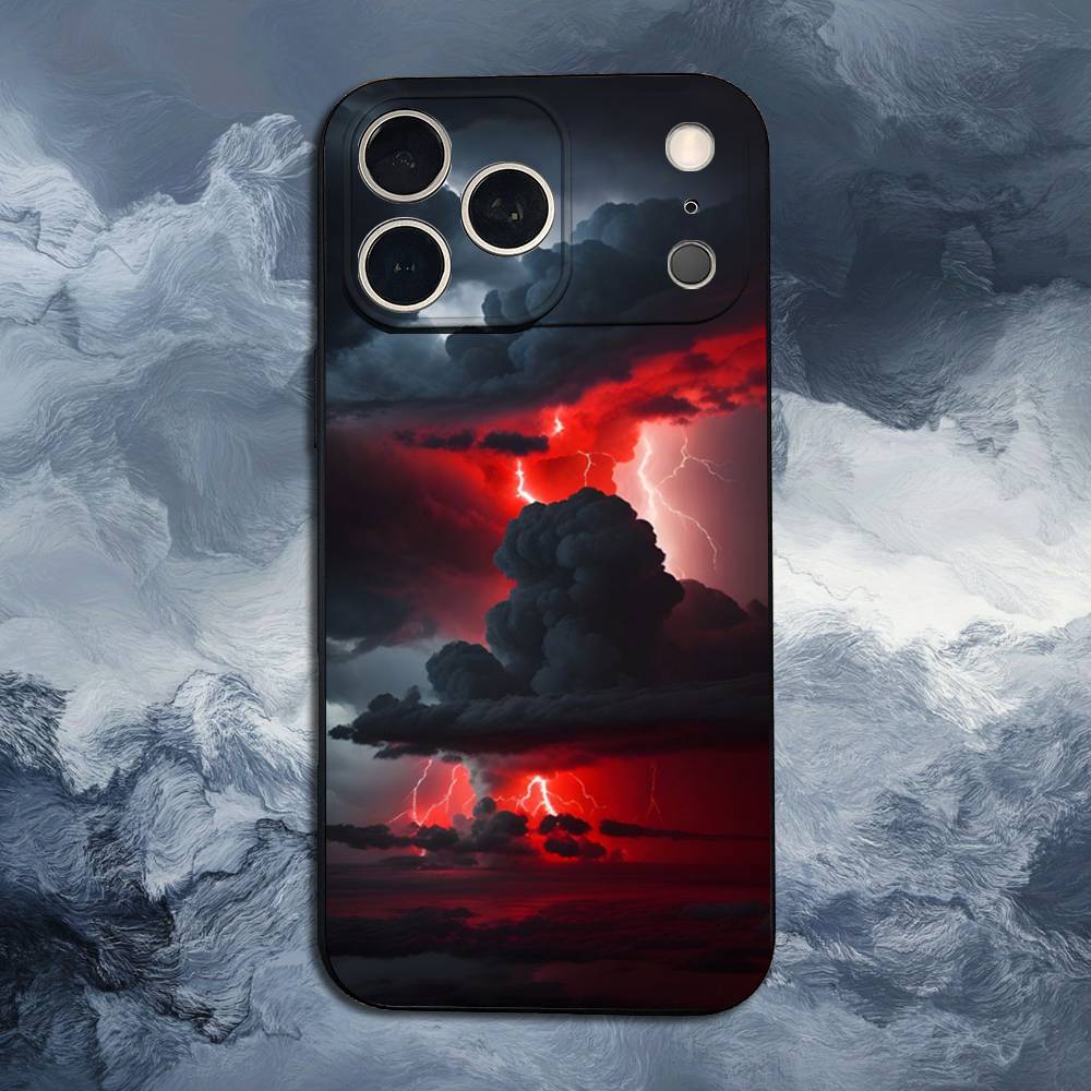 T-Thunderbolt L-Lightning For iPhone 13,17,11,12,16,14,15,Plus,Pro Max,XS,X,XR,SE,Mini,8,7,Soft Silicone Black Phone Case