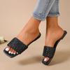 Summer Slippers Women Flat Luxury Outdoor Beach Flip Flops Female Sandals Weave Design Slides Shoes Woman  New Big Size 43