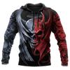 Men Spring Autumn Horror Skull Pattern 3d Printed Hoodie Fashion Harajuku Retro Personality Casual Loose Cool Street Plus Size