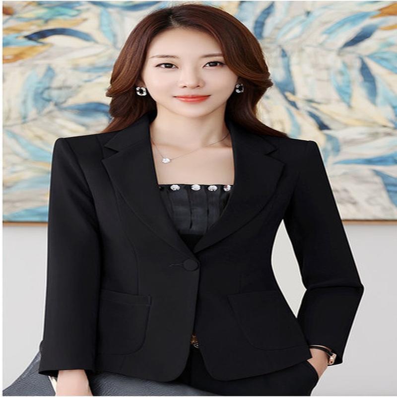 Весенне-осенний женский пиджак, элегантный модный женский пиджак, пальто, костюмы, женский офисный короткий пиджак, деловой костюм, топы, женская верхняя одежда