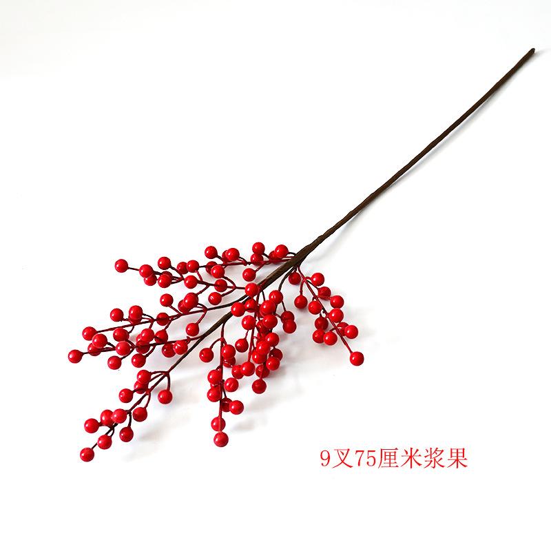 Simulation Red Fruit Fortune Fruit Money Leaf Wedding Photography Home Ornament Christmas Berry New Year Blessing Bucket Decoration