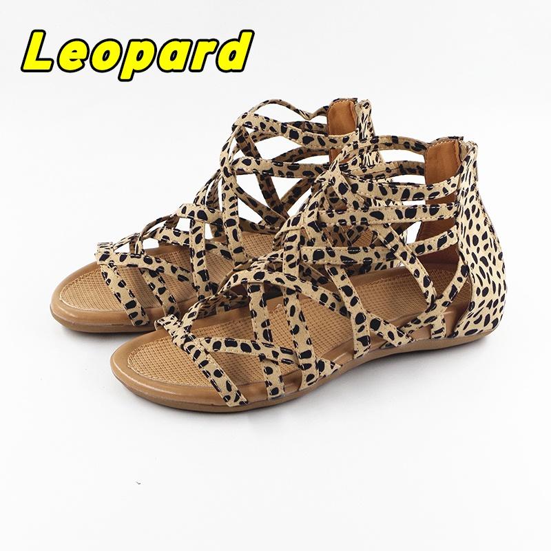 Новые женские сандалии с открытым носком и высоким верхом, удобные из ПУ кожи, с вырезами, летняя обувь в стиле бохо, на шнуровке, с молнией сзади, пляжная обувь