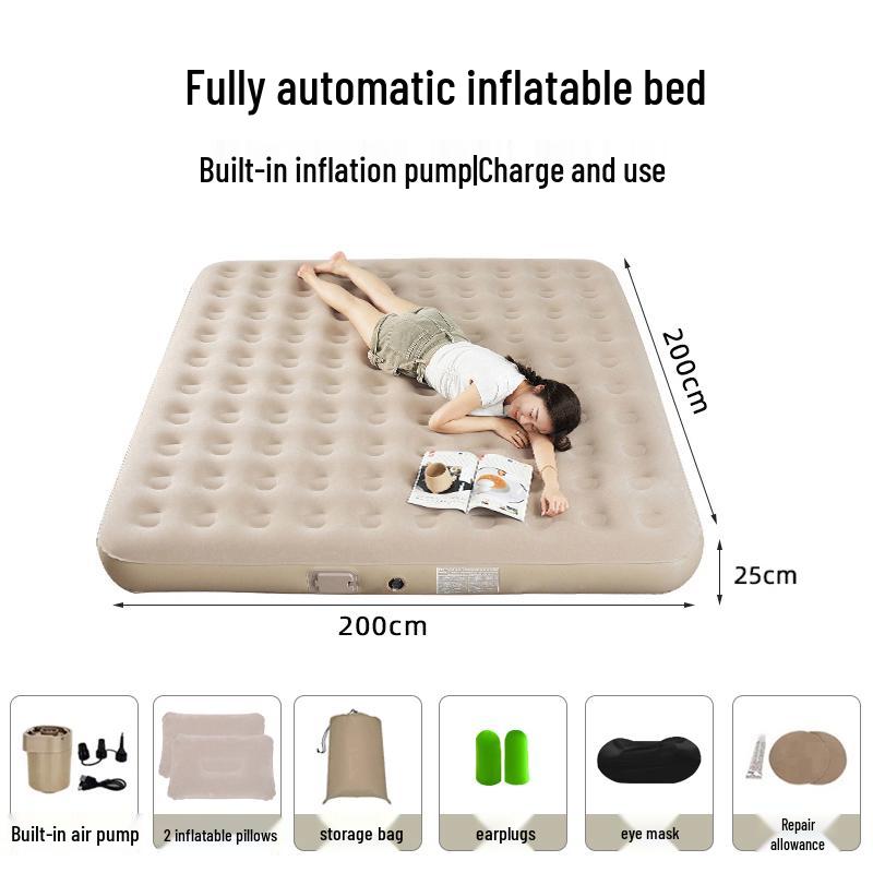 Smart AI Voice-Controlled Inflatable Air Mattress for Outdoor Camping – Thickened Double Bed Sheet
