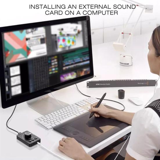 USB ПК Громкость Компьютер Внешний Регулятор Громкости Ручка Адаптер Совместимый с Bluetooth Аудио Передатчик Внешний