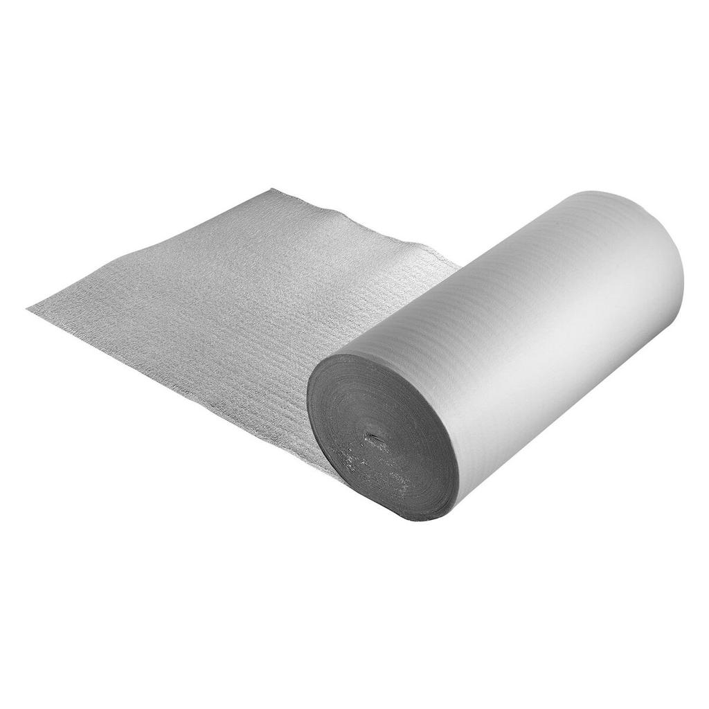 Reflective Insulation Roll, EPE Foam Core Radiant Barrier, 3mm 76.2m x 1.22 m, Aluminum Foil White PE Film Heat Reflective Shield, Thermal Insulation