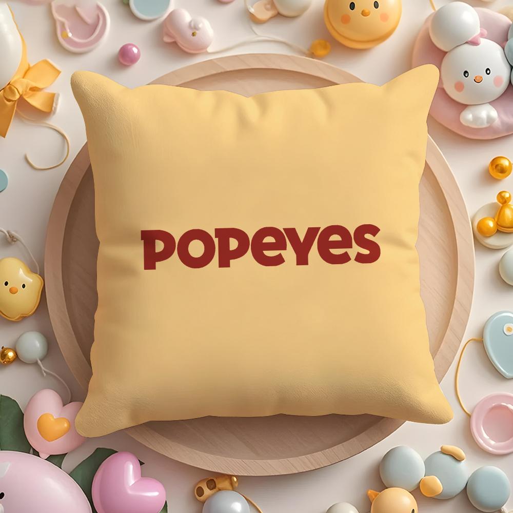 Подушка с изображением Жареной Курицы P-Popeye Чехол Плюшевая Ткань Мягкий Двусторонний Печатный Чехол для Подушки на Диван Стойкий к Выцветанию Домашний Декор Подарок