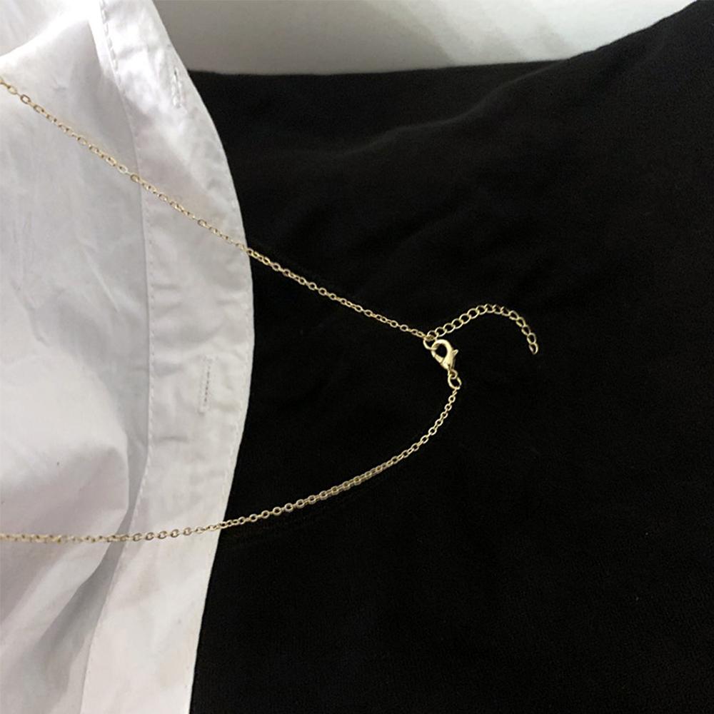 Fashion Women Geometric Double Ring Temperament Simple Necklace Clavicle Chain Neck Chain Choker