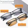 Мужские HD Фотохромные Титановые Очки с Половинной Оправой от Синего Света для Близорукости