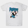 Мужская черная футболка с принтом Popeye, печать на трансферной бумаге без вырезания, хлопковая футболка