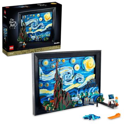 LEGO Идея Ван Гога Игрушка Подарок на день рождения Блок Рождество Мужчины Женщины Картина Искусство Интерьер Стильный Мать Отец 21333 "Звездная ночь"