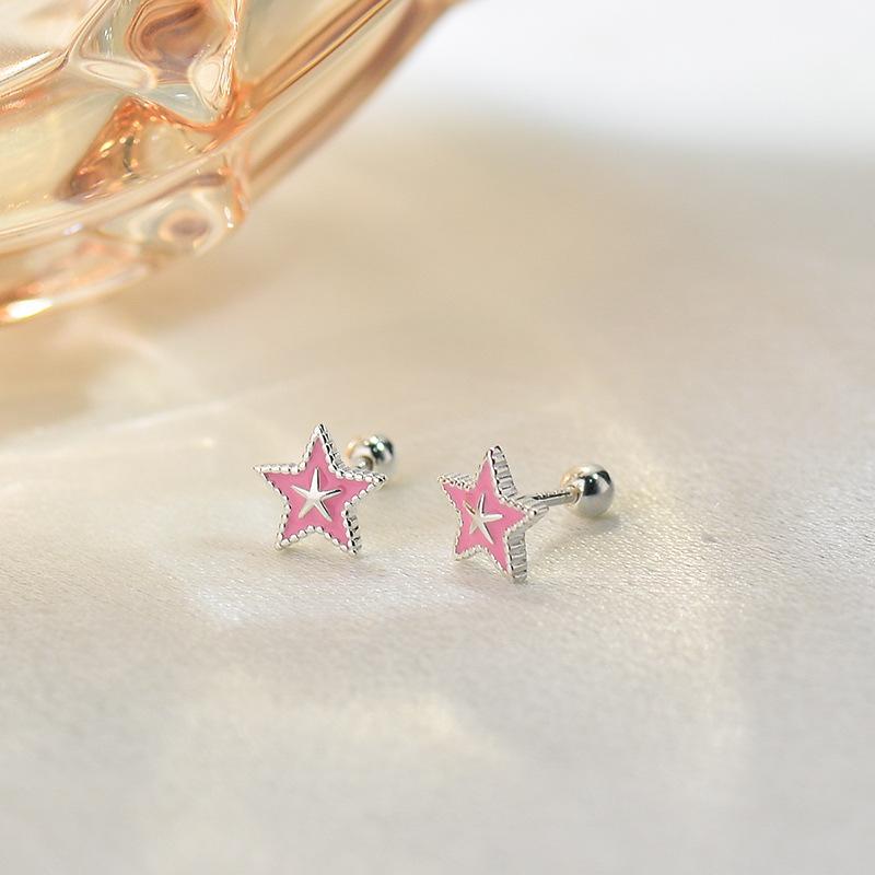 Звездные винты-ушки маленькие мини милые серьги-звездочки женские текстурные изысканные серьги
