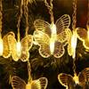 Outdoor LED Light String Plastic 1.5/3 Meter Butterfly String Lights with 10/20 Lights Decorative Light Courtyard Garden Terrace