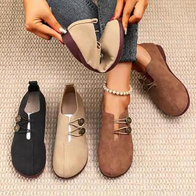 Модные женские туфли на плоской подошве, повседневные, с круглым носком, легкие, удобные