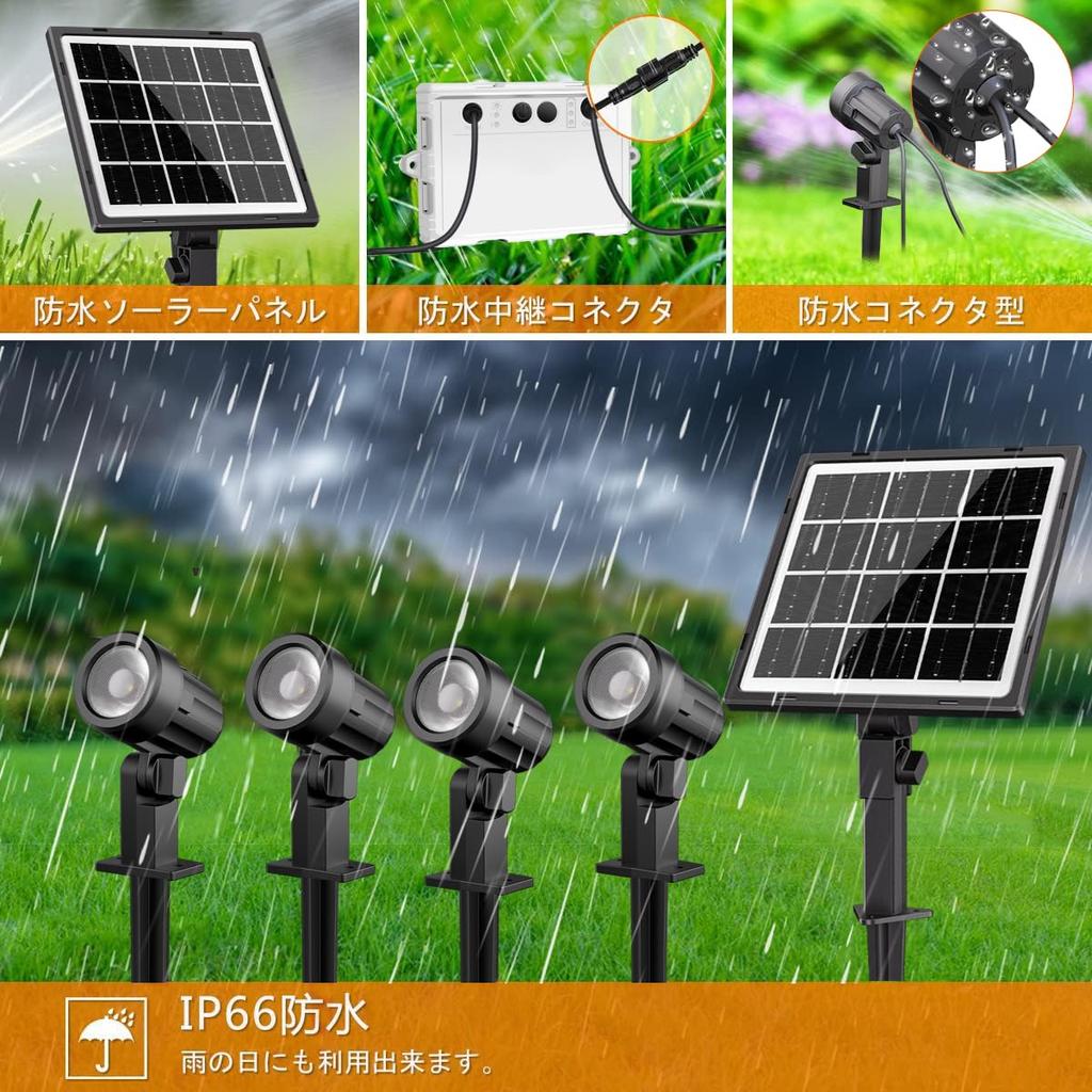 MEIKEE Solar Garden Warm White Automatic IP66 4 Garden Landscape Sign Walkway Lighting [2025 Improved] Light, Spotlight, LED, Outdoor, Separate,
