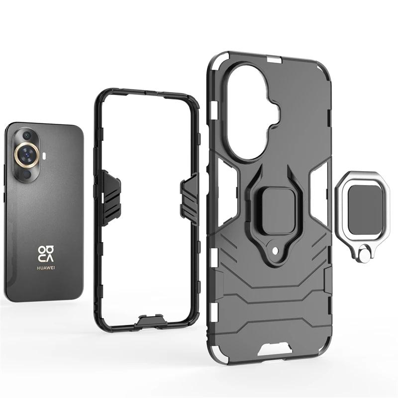 Для Huawei Nova 12S 12 S задняя крышка телефона чехол противоударный броня против падения металлический держатель кольца магнитный защитный чехол Funda Coque