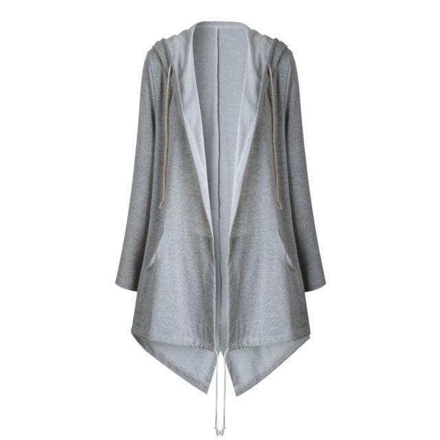 Women's Popular Hooded Solid Cardigan - Long Sleeve Autumn Sweatshirt 2023