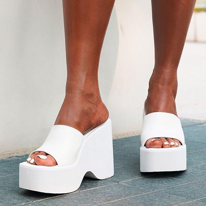 Модные женские сандалии модные женские босоножки на каблуках на платформе Zapatos Mujer 2024 новые летние туфли женские туфли на высоком каблуке тапочки сандалии на танкетке