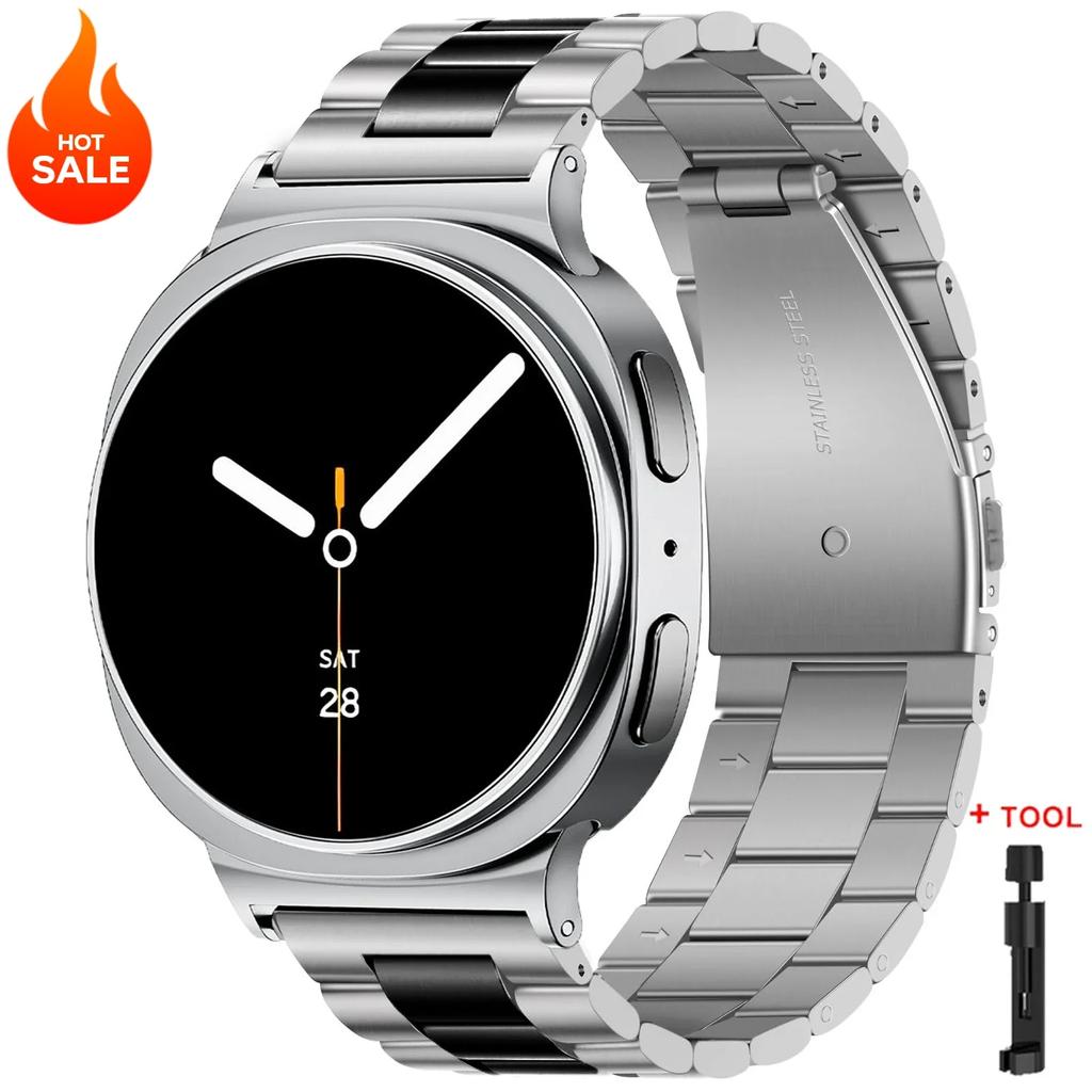Metal Band for Samsung Galaxy Watch 8/8 Classic 40mm 44mm 46mm Stainless Steel Strap for Galaxy Watch 7 Ultra 2025 47mm Bracelet