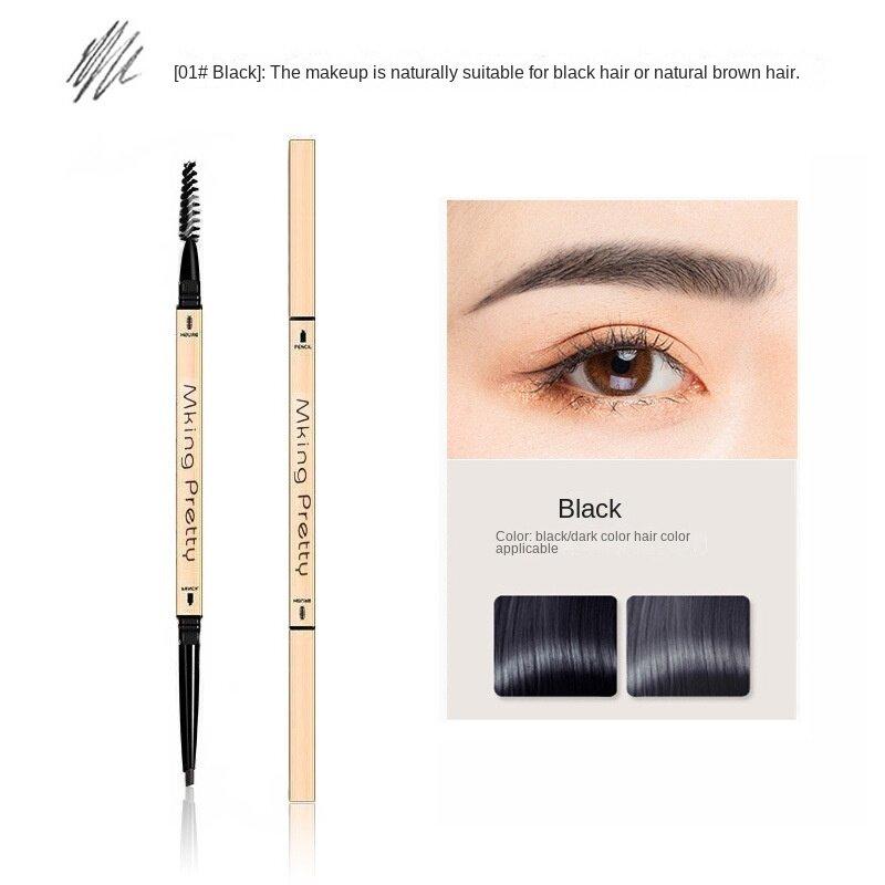 Small Gold Bar Double-Ended Eyebrow Pencil | Ultra-Fine Waterproof Triangle Tip | Long-Lasting & Smudge-Proof Natural Look