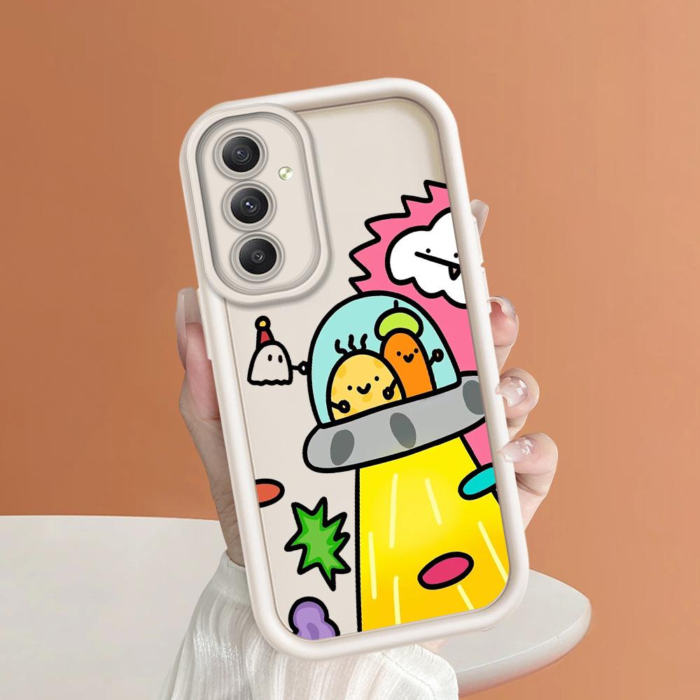 Soft Silicone Square Ladder Printing Pattern Phone Casing Full Cover Camera Shockproof Protection Rubber Case for Samsung