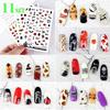 (Набор из 11 шт.) SE Хэллоуин Призрак Тыква Макияж Наклейки для Ногтей Набор из 11