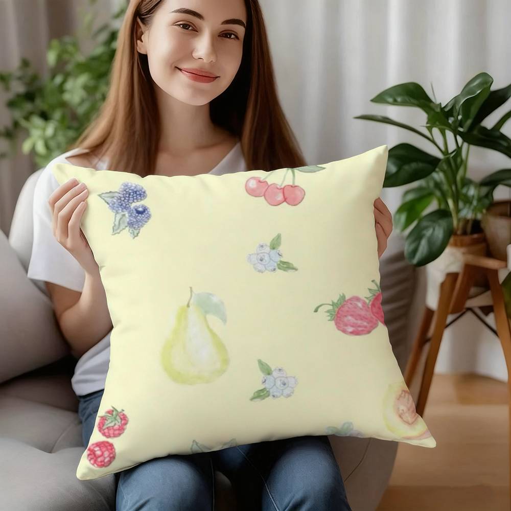 Djerf Summer BerriesS Print Avenue Pillow Case Plush Fabric Soft Pillowcase Double Sided Print Cushion Cover Household Gifts
