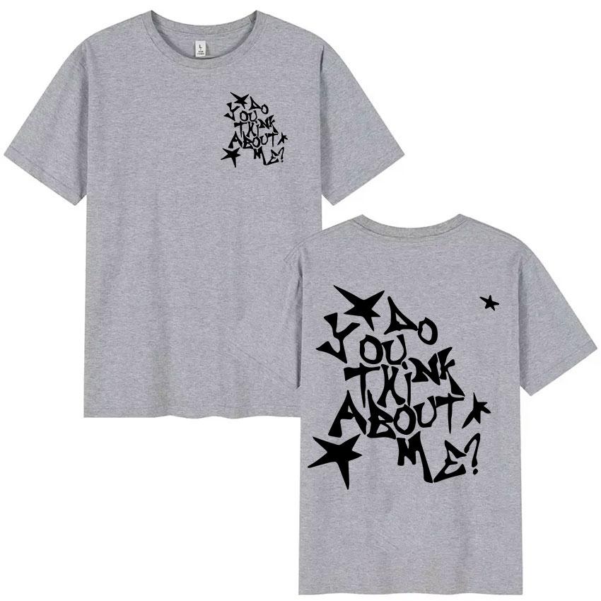 Rapper NSQK AOOU THNK ABOUT ME 2025 New Album Print Tee Shirt Men's Women Retro Fashion Short Sleeve T-shirts Hip Hop Streetwear