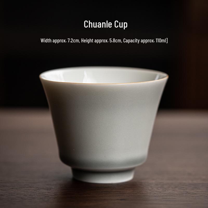 Japanese Handmade Ice Ash Glaze Ceramic Teacup - Gongfu Tasting Aroma Cup 