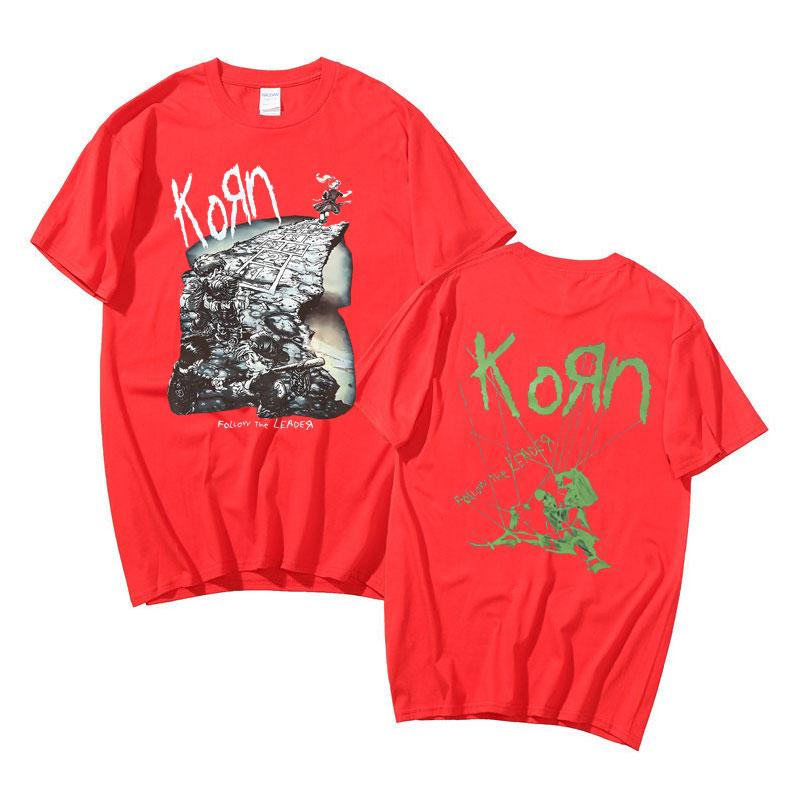 Футболка с графикой Rock Band Korn Ftl 25 Follow The Leader для мужчин и женщин, готическая, повседневная, оверсайз, мужские футболки, мужская винтажная футболка