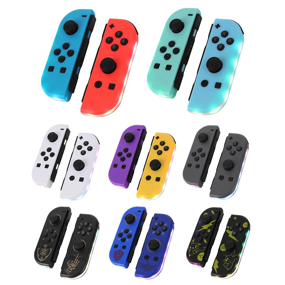 Для контроллера Nintendo Switch Joy-Con Беспроводной контроллер Левый и Правый Совместимый с Bluetooth Игровой контроллер RGB-подсветка 3D-джойстик
