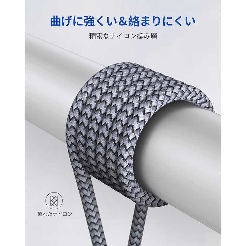 [3M 2 USB C Cable Long PD Compatible 100W/5A Fast Charging USB-C & High Durability MacBook Air/Pro, Galaxy S24 S23 S22 S21 S20, Xperia, iPhone 16 15