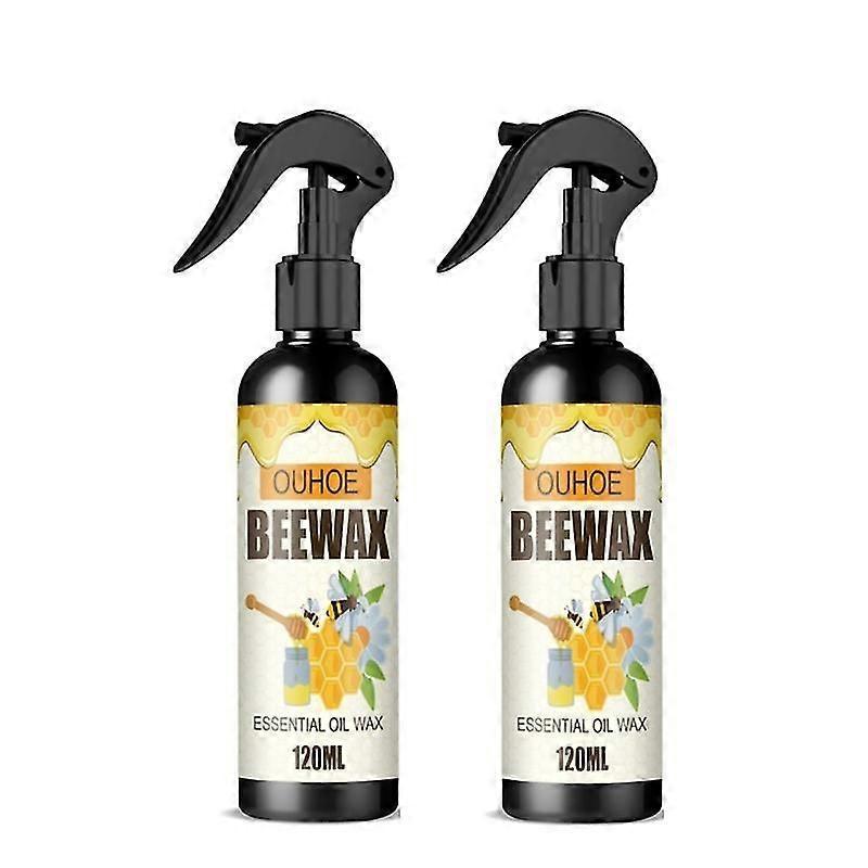 2Pcs 120ML Natural Micro-Molecularized Beeswax Spray Furniture Polish Cleaner
