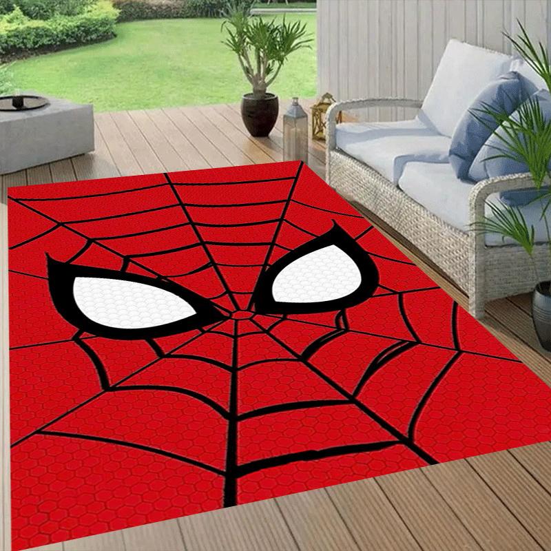 1pc Spider-Man Pattern Area Rug Soft Flannel Floor Mat for Living Room, Office, Bedroom, Outdoor and Camping, Sofa Coffee Table Floor Mat, D