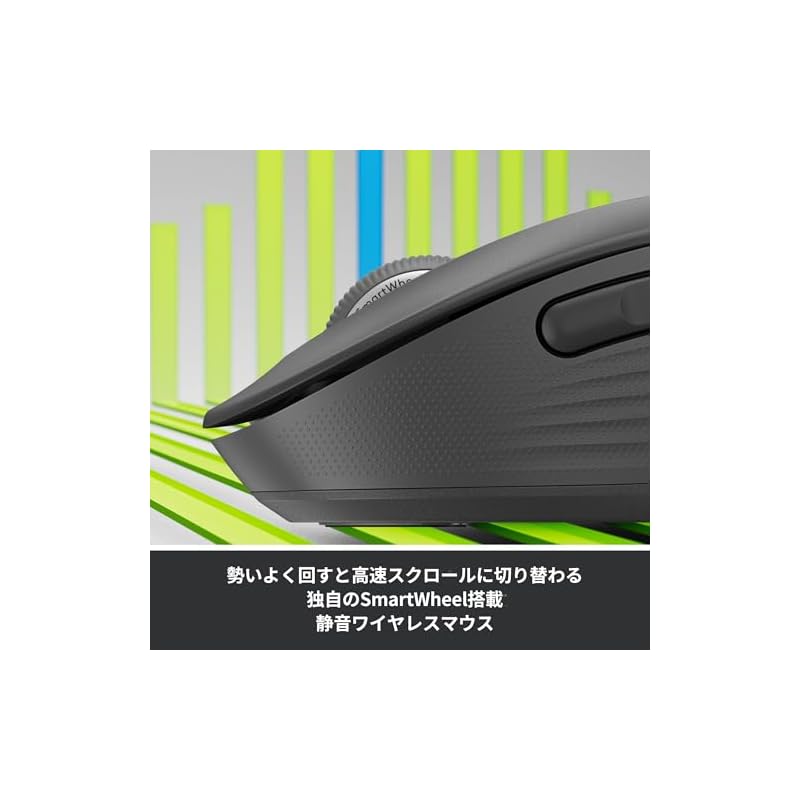 Logitech Signature M750MGR Wireless Mouse, Silent, Regular, Graphite, Wireless Mouse, Bluetooth, Logitech Bolt (Unifying not supported), Windows, Mac,