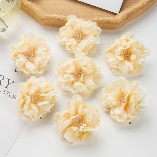 5 шт., реалистичные декоративные цветы, яркая, красивая соломенная шляпа, подходящая поддельная головка цветка пиона, товары для вечеринок