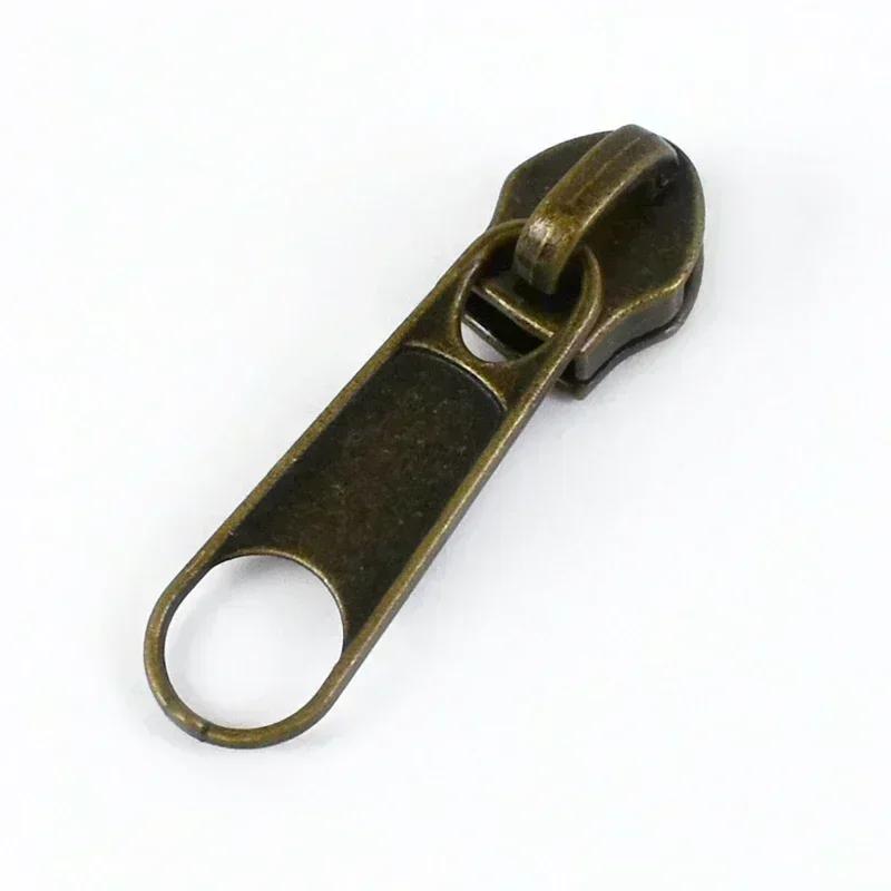 Meetee 5-20 шт. 5# Слайдер для нейлоновых молний, головка молнии из цинкового сплава, декор, бронзовый пуллер для молний, аксессуары для шитья куртки, пальто