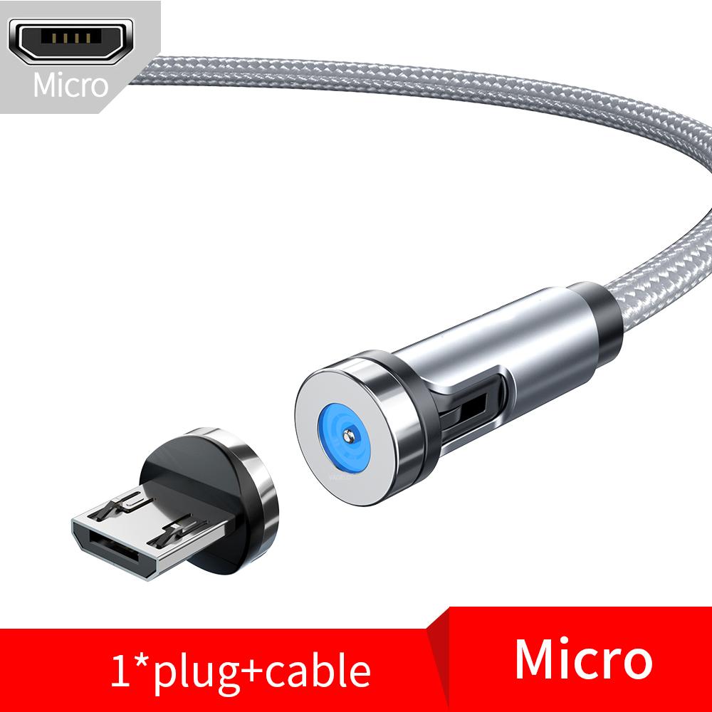 VAORLO Магнитный кабель с вращением на 540 градусов, магнитное зарядное устройство для быстрой зарядки, кабель Micro USB Type C, провод для мобильного телефона для iPhone Xiaomi