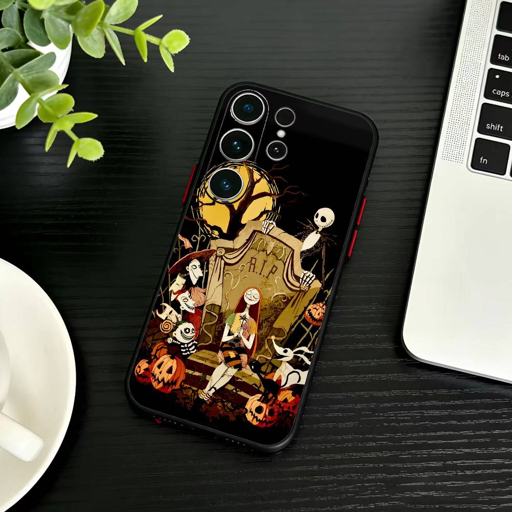Чехол для телефона P-Nightmare Before Christmas для Samsung S26, S25, S24, S23, S22, S21, S20, Plus, Fe, Lite, Другие Черный Чехол