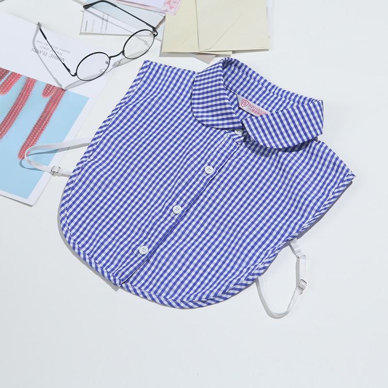 White Women's Stand Fake Collar Blouse Black Detachable Lapel Turtleneck Top Half Shirt Faux Col Tie Detail