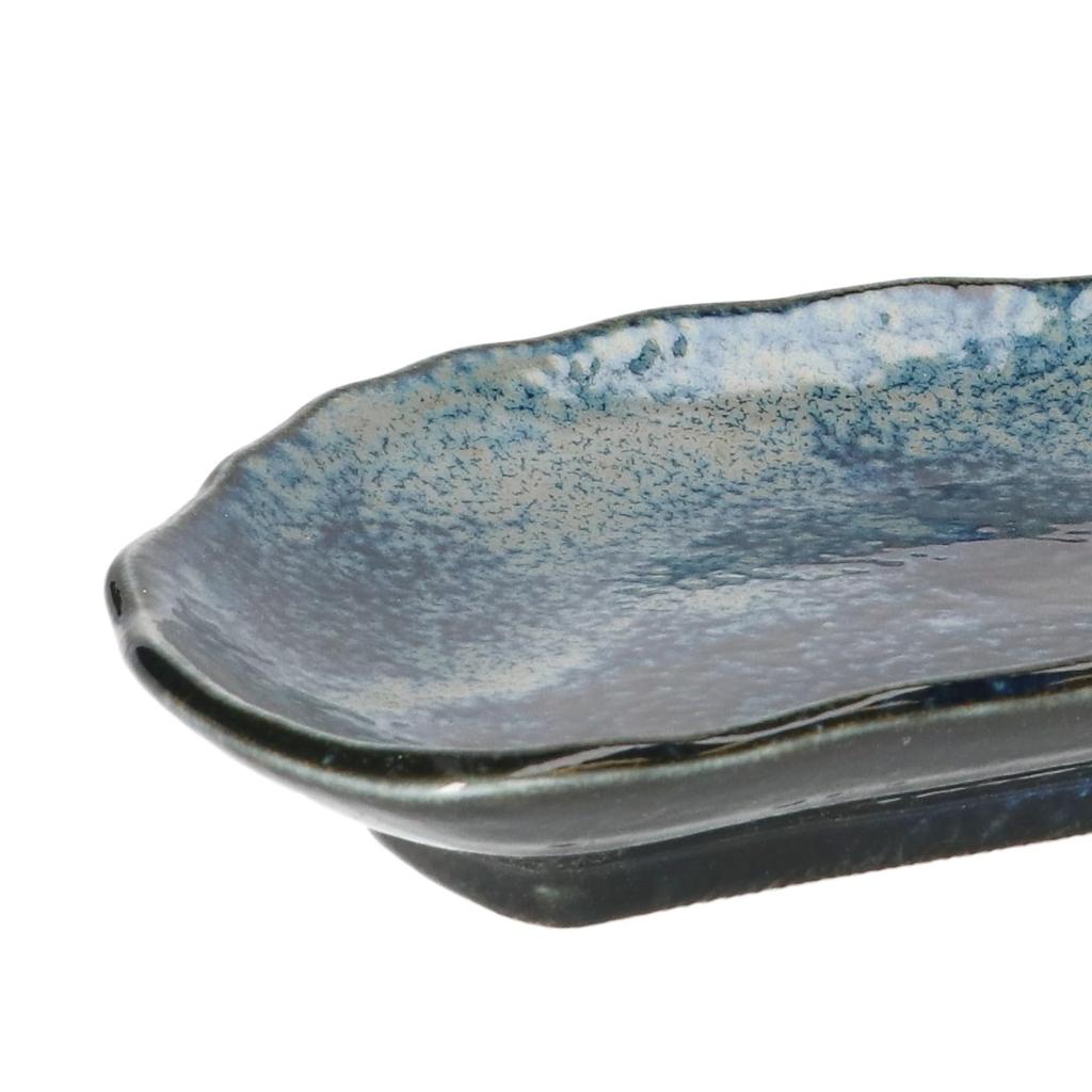 Тарелка Мино, Длинная тарелка, Тарелка в форме полумесяца, Прибл.. 21 x 13 см, Можно мыть в посудомоечной машине, Можно использовать в микроволновой печи, Новый Аваюки, Сделано в Японии 132-0510