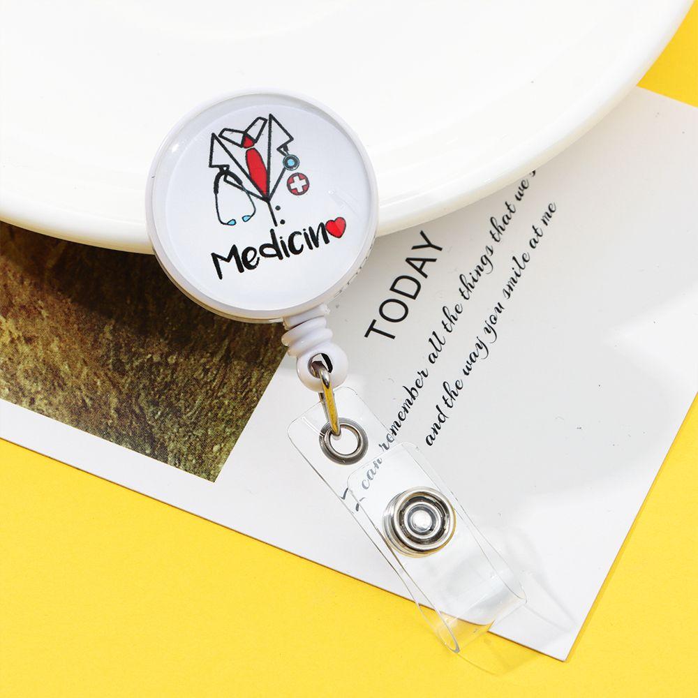 Gifts Work Name Tag Cute Nurses Swivel Clip Retractable Badge Reel Holder for Nurse ID Name