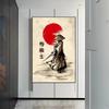 Японская самурайская живопись тушью Холст Постеры Принты Аниме Япония Самурай Настенное искусство Картины для гостиной Домашний декор Без рамы